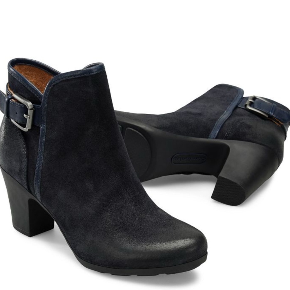 Comfortivia Namari Blue Suede Boots Size 11 NEW (Black)